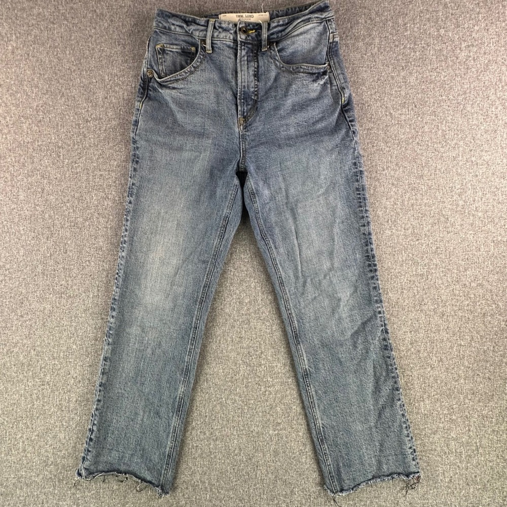 Parasuco Jeans Womens 28W Mom High Rise Tapered Leg Blue Raw Hem DNM LGND